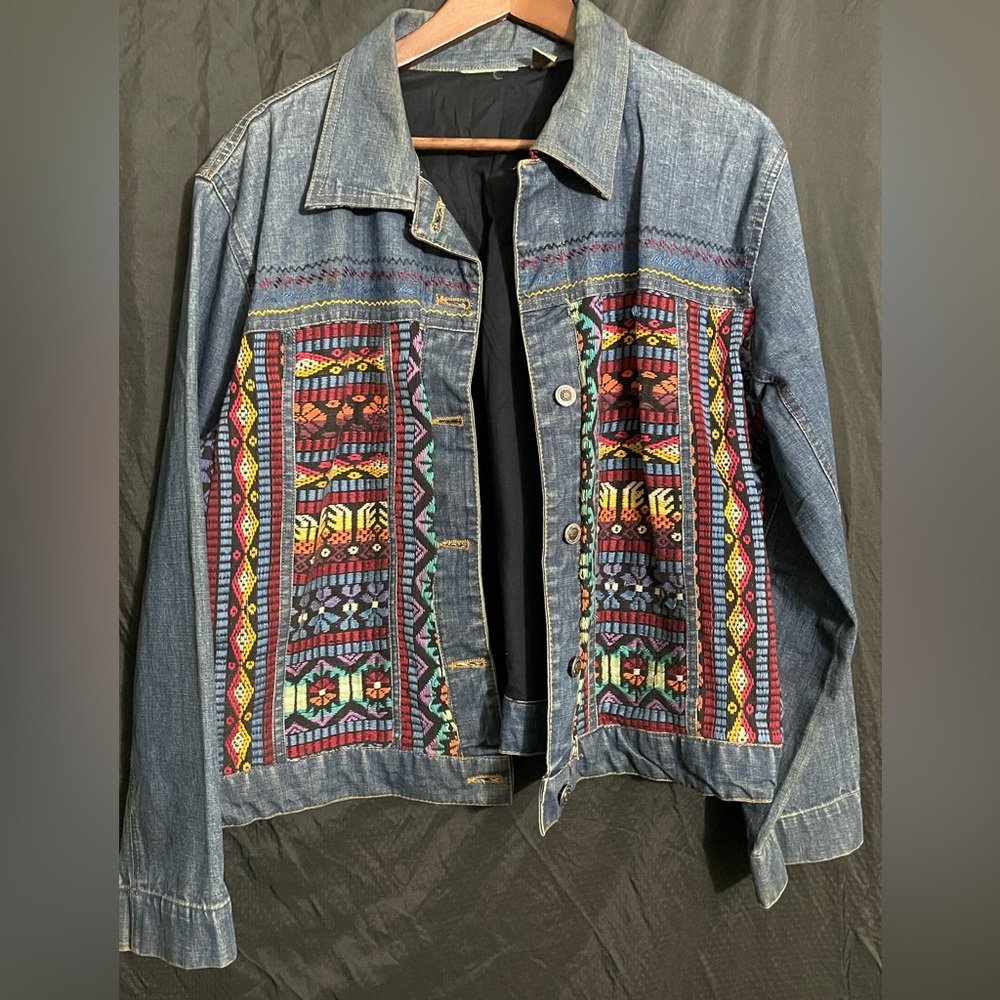 Vintage Handmade stitched Jean jacket